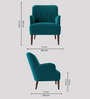 London Velvet Arm Chair In Teal Blue Colour