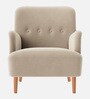 London Velvet Lounge Chair In Beige Color