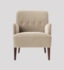 London Velvet Lounge Chair In Beige Color
