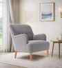 London Velvet Lounge Chair In Grey Colour