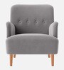 London Velvet Lounge Chair In Grey Colour