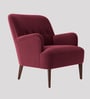 London Velvet Lounge Chair In Maroon Color