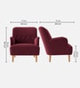 London Velvet Lounge Chair In Maroon Color