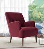 London Velvet Lounge Chair In Maroon Color
