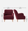 London Velvet Lounge Chair In Maroon Color