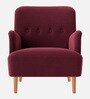 London Velvet Lounge Chair In Maroon Color