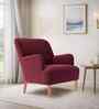 London Velvet Lounge Chair In Maroon Color
