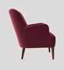 London Velvet Lounge Chair In Maroon Color