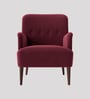 London Velvet Lounge Chair In Maroon Color