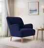 London Velvet Lounge Chair In Navy Blue Color