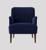London Velvet Lounge Chair In Navy Blue Color