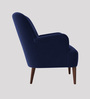 London Velvet Lounge Chair In Navy Blue Color