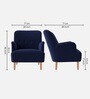 London Velvet Lounge Chair In Navy Blue Color