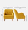 London Velvet Lounge Chair In Yellow Color
