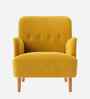 London Velvet Lounge Chair In Yellow Color