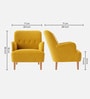 London Velvet Lounge Chair In Yellow Color