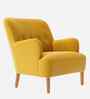 London Velvet Lounge Chair In Yellow Color