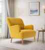 London Velvet Lounge Chair In Yellow Color