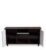 Look Out Two Door TV Console In Brown Teak Finish