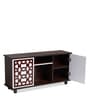 Look Out Two Door TV Console In Brown Teak Finish