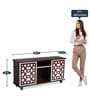 Look Out Two Door TV Console In Brown Teak Finish