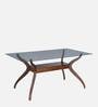 Lopez Solid Wood 6 Seater Dining Set in Walnut Finish