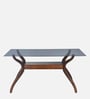 Lopez Solid Wood 6 Seater Dining Set in Walnut Finish