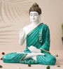 Lord Buddha Green Polyresin Idol