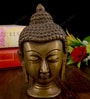 Lord Buddha Head Metal Religious Idol (Silver)