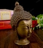 Lord Buddha Head Metal Religious Idol (Silver)