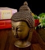 Lord Buddha Head Metal Religious Idol (Silver)