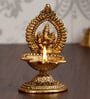 Lord Ganesha Gold Metal Diya