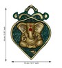 Lord Ganesha Green Metal Idol