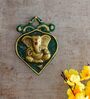 Lord Ganesha Green Metal Idol