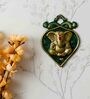 Lord Ganesha Green Metal Idol
