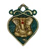 Lord Ganesha Green Metal Idol