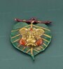Lord Ganesha on Leaf Metal Wall Hanging Showpiece