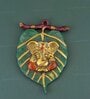 Lord Ganesha on Leaf Metal Wall Hanging Showpiece