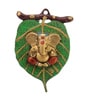Lord Ganesha on Leaf Metal Wall Hanging Showpiece