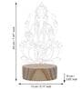 Lord Ganesha on Lotus Design Acrylic & Wood Base LED Table Lamp with Rechargeable Battery