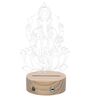 Lord Ganesha on Lotus Design Acrylic & Wood Base LED Table Lamp with Rechargeable Battery