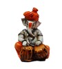 Lord Ganesha Orange Polyresin Idol