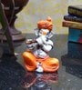 Lord Ganesha Orange Polyresin Idol
