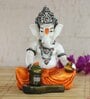 Lord Ganesha Orange Polyresin Idol