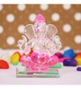 Lord Ganesha Pink Crystal Idol