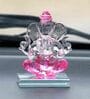 Lord Ganesha Pink Crystal Idol