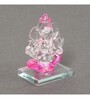 Lord Ganesha Pink Crystal Idol