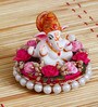 Lord Ganesha Pink Metal Idol