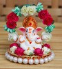 Lord Ganesha Red Metal Idol