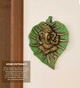 (1Pc) Green Metal Lord Ganesha Idol For Pooja Room, Home Mandir & Spiritual D cor
